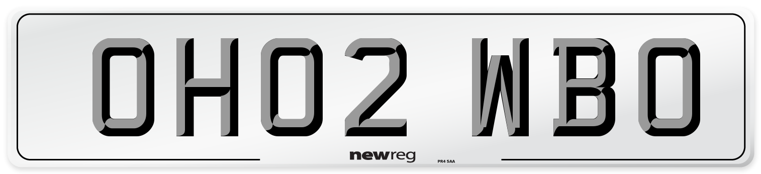 OH02 WBO Number Plate from New Reg